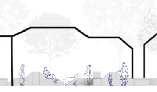 Diagramme de développement et implantation du mobilier dans le parc