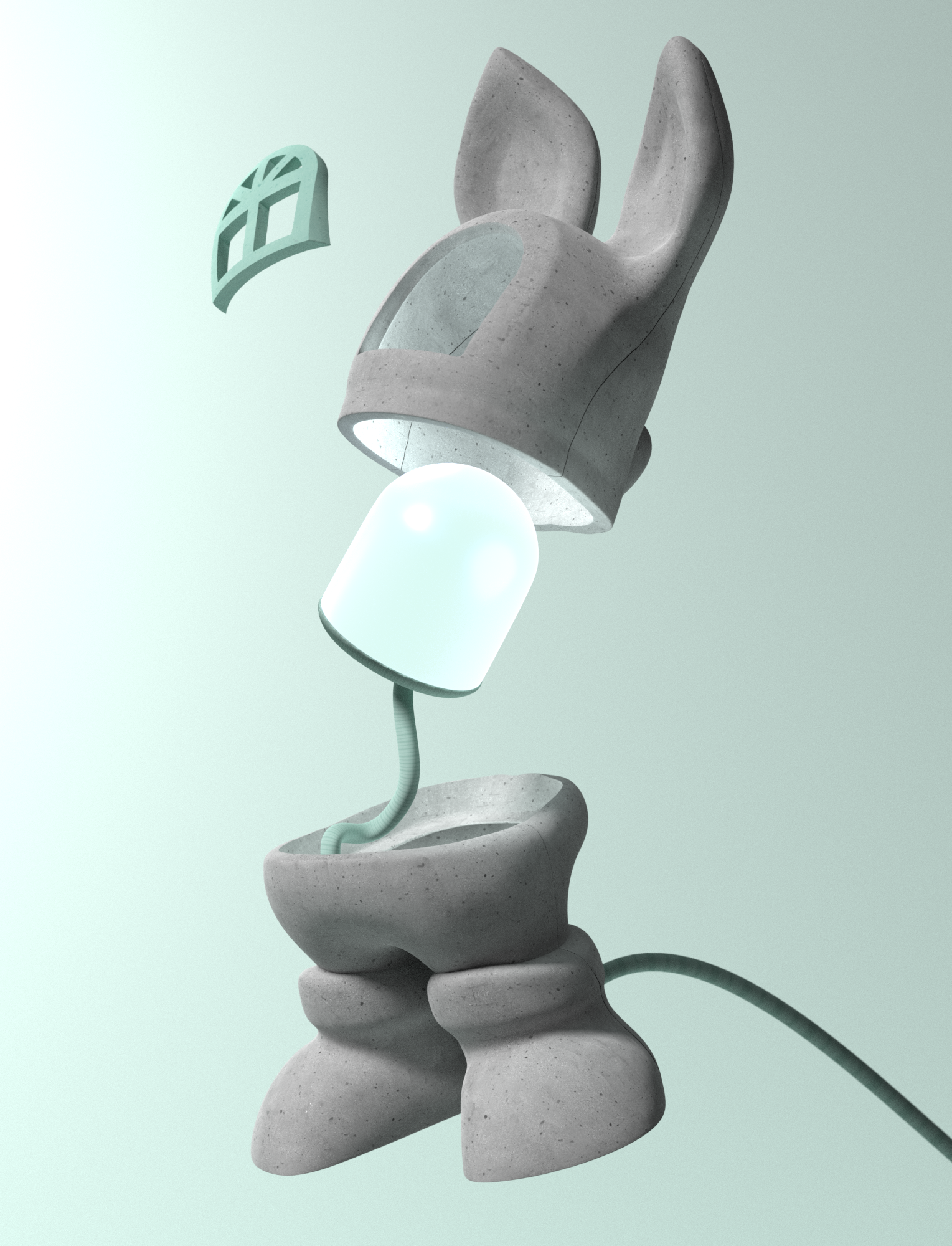 Étude de forme et prototype de la lampe Padra en design industriel