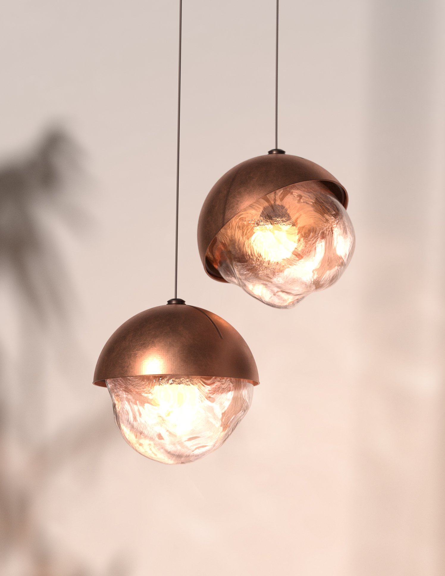 Lampe en verre soufflé