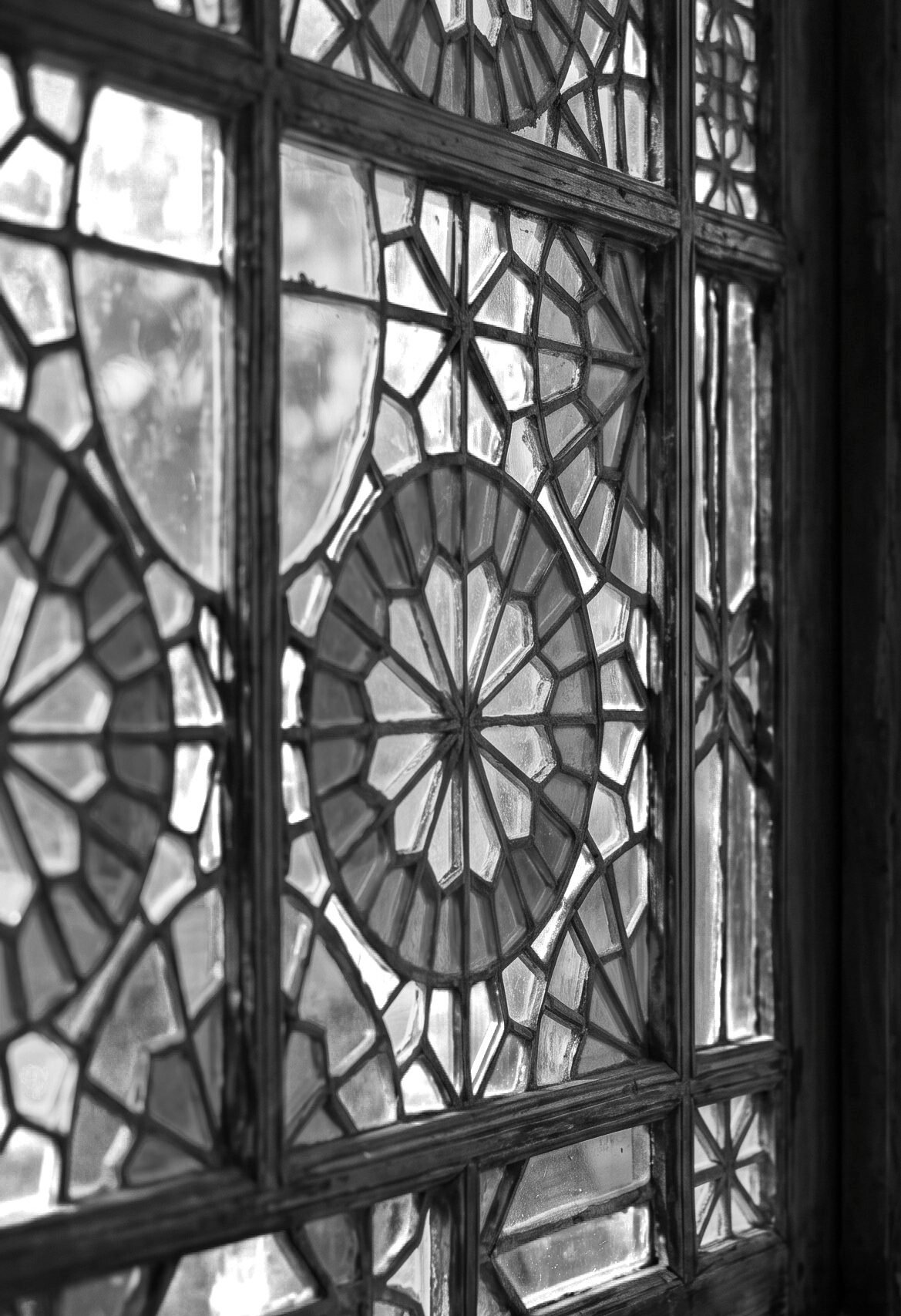Vitraux traditionnels persans du jardin Dolat Abad à Yazd